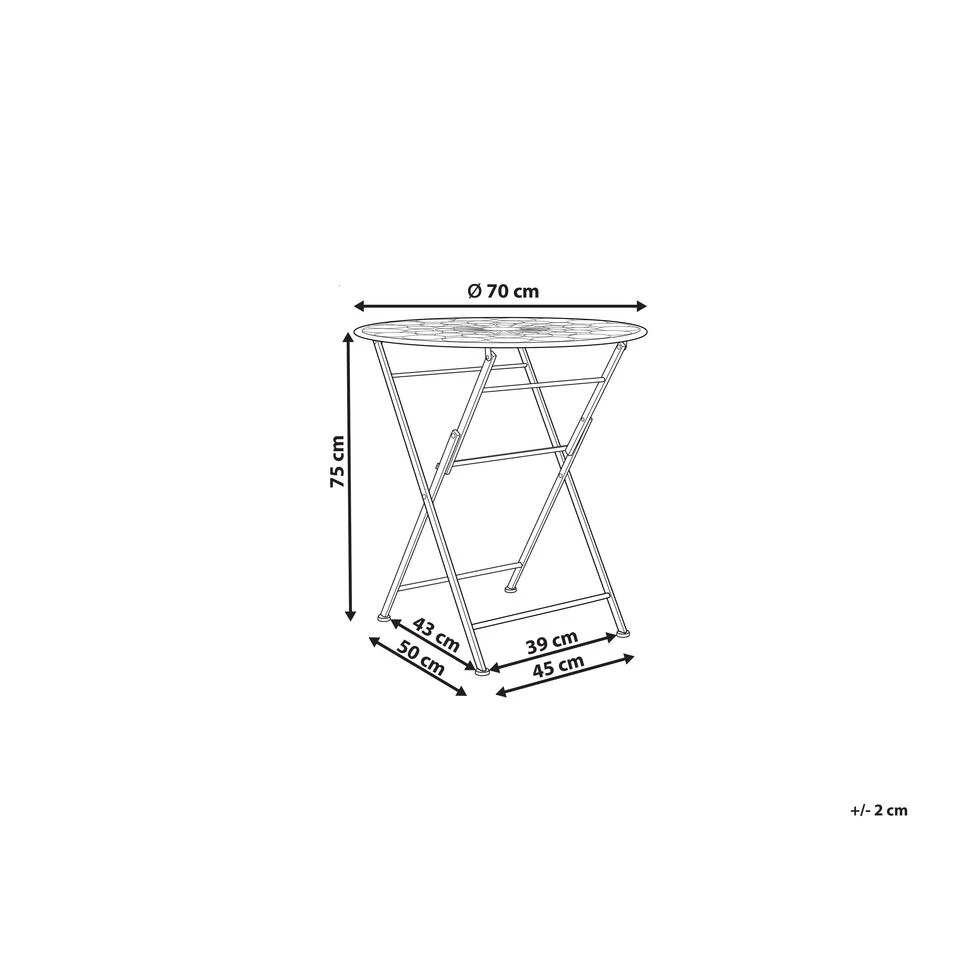 Beliani Tuintafel SCARIO - Rood Ijzer - Afbeelding 2
